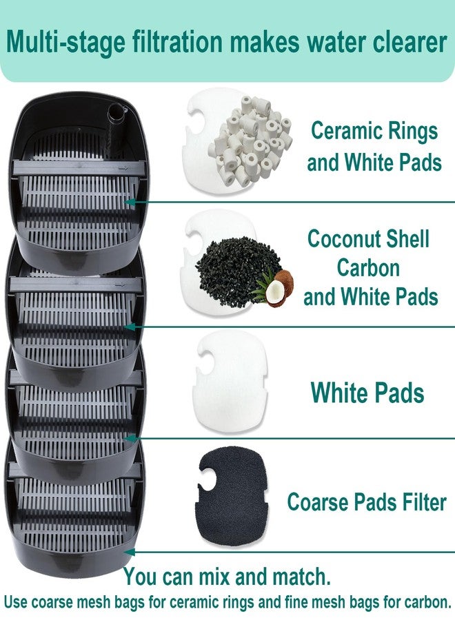 beaufan 16-Set Aquarium Filter Replacement Media Compatible with SUNSUN Canister Filters HW-304B, 404B, 704B and 3000, Polar Aurora 525 GPH, Includes Activated Carbons, Ceramic Rings, Filter Pads - Image 4